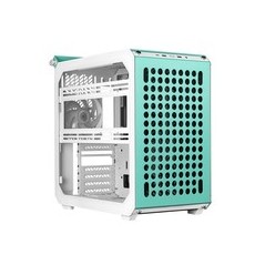 Cooler Master Qube 500 FLATPACK Trn - Expansive ATX Case in Green, Pink & White - Stylish Design, No Power Supply Required!